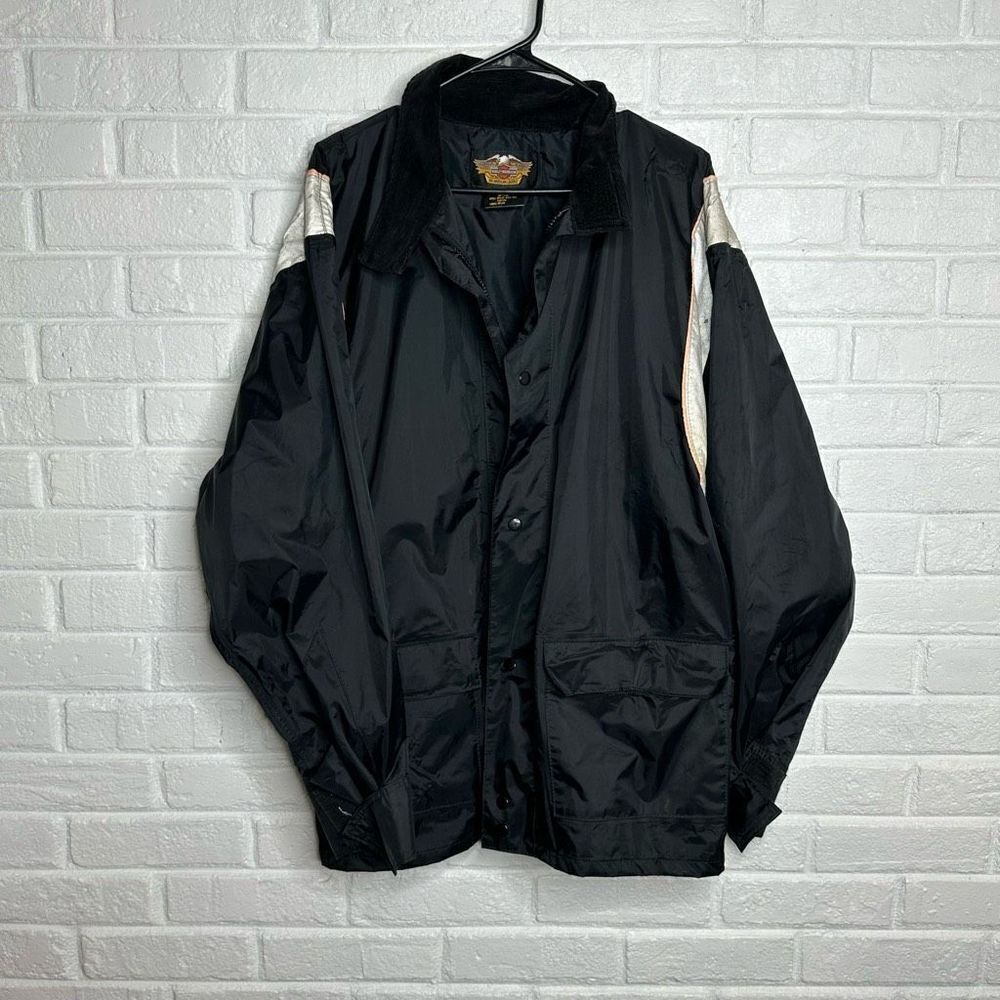 Harley Davidson Rain Suit Jacket Only Nylon Spell Out size Medium